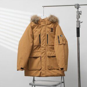 MLB Brown Hooded Down Jacket